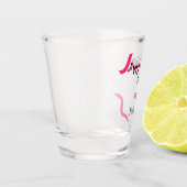 Happy Valentine's day pink black spiral bold lette ショットグラス (左)