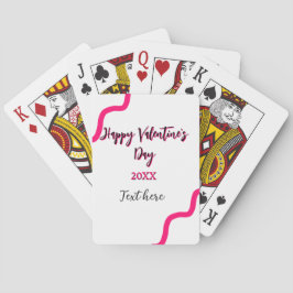 Happy Valentine's day pink black spiral bold lette トランプ