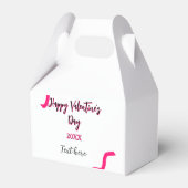 Happy Valentine's day pink black spiral bold lette フェイバーボックス (裏面サイド)