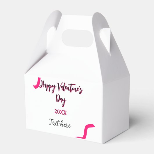 Happy Valentine's day pink black spiral bold lette フェイバーボックス (正面サイド)