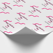 Happy Valentine's day pink black spiral bold lette ラッピングペーパー (角)