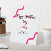 Happy Valentine's day pink black spiral bold lette 台座サイン (インサイチュ)