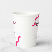 Happy Valentine's day pink black spiral bold lette 紙コップ (左)