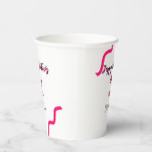 Happy Valentine's day pink black spiral bold lette 紙コップ (右)