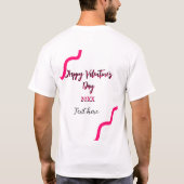 Happy Valentine's day pink black spiral bold lette Tシャツ (裏面)