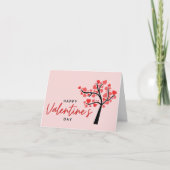 Happy Valentine's Day Pink Design サンキューカード (正面)