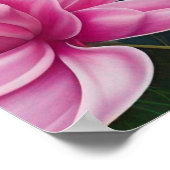 Happy Valentines Day -Pink Flowers and Hearts  ポスター (角)