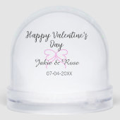 Happy Valentine's day pink heart bow name date sty (裏面)