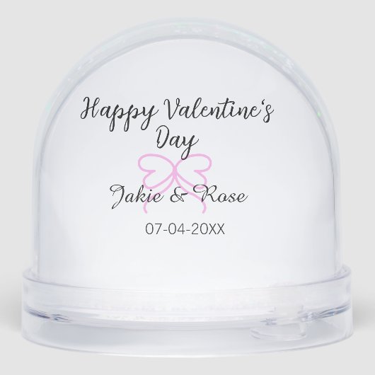 Happy Valentine's day pink heart bow name date sty (裏面)