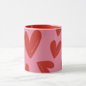 Happy Valentine's Day Pink Red Hearts 'I love you' マグカップ (中央)
