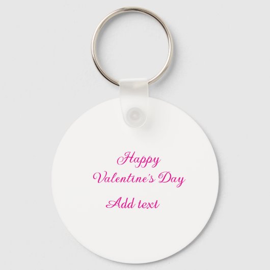 Happy Valentine's day pink text name message キーホルダー (正面)