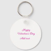 Happy Valentine's day pink text name message キーホルダー (裏面)