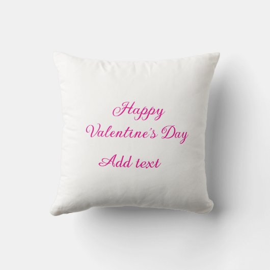 Happy Valentine's day pink text name message クッション (裏面)