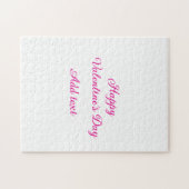 Happy Valentine's day pink text name message ジグソーパズル (横)