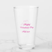 Happy Valentine's day pink text name message タンブラーグラス (裏面)