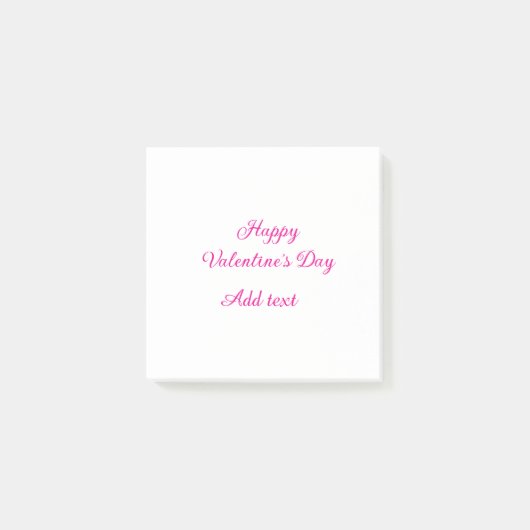 Happy Valentine's day pink text name message ポストイット (正面)