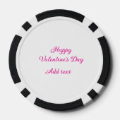 Happy Valentine's day pink text name message ポーカーチップ (裏面)