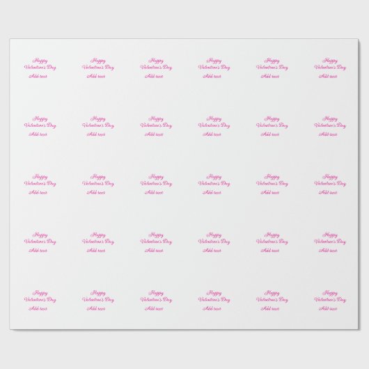 Happy Valentine's day pink text name message ラッピングペーパー (フラット)