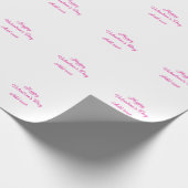 Happy Valentine's day pink text name message ラッピングペーパー (角)
