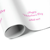 Happy Valentine's day pink text name message ラッピングペーパー (ロールコーナー)