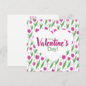 Happy Valentine's Day Pink Tulips シーズンカード (正面/裏面)