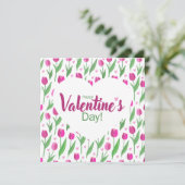 Happy Valentine's Day Pink Tulips シーズンカード (スタンド正面)