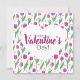Happy Valentine's Day Pink Tulips シーズンカード