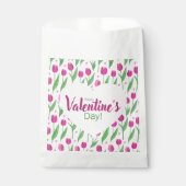 Happy Valentine's Day Pink Tulips フェイバーバッグ (正面)