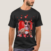 Happy Valentines Day Pit Bull   Dog  V Day Tシャツ (正面)