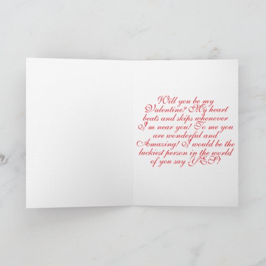 Happy Valentine's Day Polaroid of a Cat Design  カード (内部)