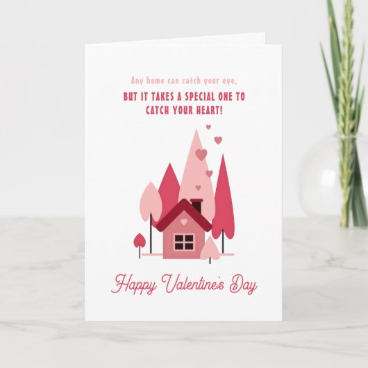 Happy Valentine's Day Real Estate Heart Spruces シーズンカード (正面)