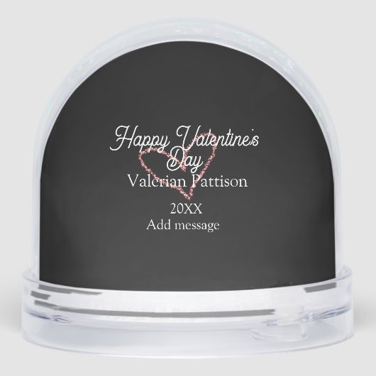 Happy Valentine's day red glitter heart black name (裏面)