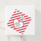 Happy Valentine's Day Red Hearts Chalk Stripes フェイバータグ (インサイチュ)