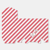 Happy Valentine's Day Red Hearts Chalk Stripes フェイバーボックス (見開き)