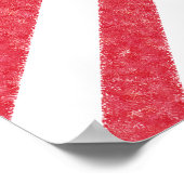 Happy Valentine's Day Red Hearts Chalk Stripes ポスター (角)