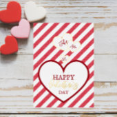 Happy Valentine's Day Red Hearts Chalk Stripes 箔シーズンカード
