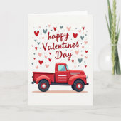 Happy Valentines Day Red Truck Card カード (正面)