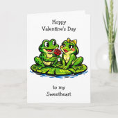 Happy Valentine's Day | Retro Frogs カード (正面)