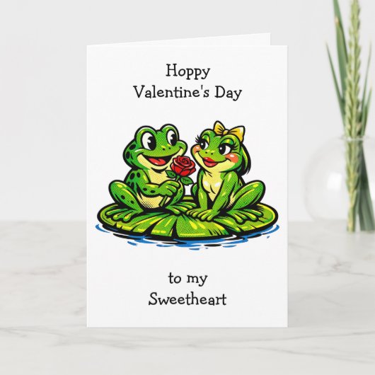 Happy Valentine's Day | Retro Frogs カード (正面)