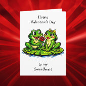 Happy Valentine's Day | Retro Frogs カード