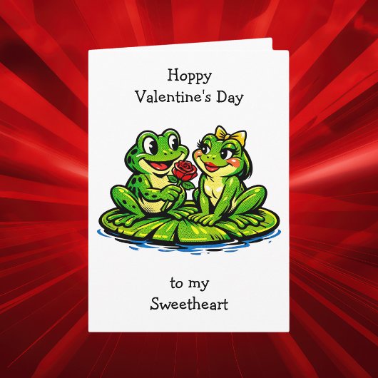 Happy Valentine's Day | Retro Frogs カード