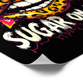 Happy Valentine's Day Retro Leopard Lips Ur Some S ポスター (角)