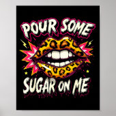 Happy Valentine's Day Retro Leopard Lips Ur Some S ポスター (正面)