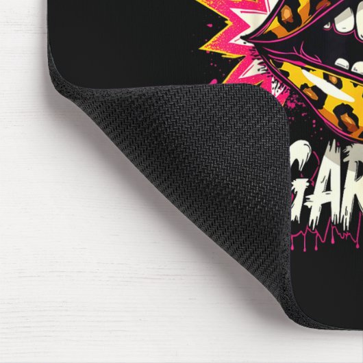 Happy Valentine's Day Retro Leopard Lips Ur Some S マウスパッド (コーナー)