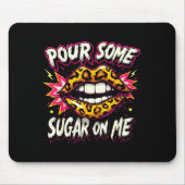 Happy Valentine's Day Retro Leopard Lips Ur Some S マウスパッド (正面)