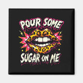 Happy Valentine's Day Retro Leopard Lips Ur Some S マグネット (正面)