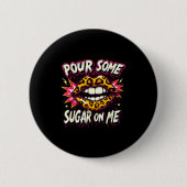 Happy Valentine's Day Retro Leopard Lips Ur Some S 缶バッジ (正面)