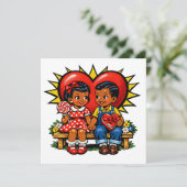 Happy Valentine's Day | Retro Pop Art Vintage カード (スタンド正面)