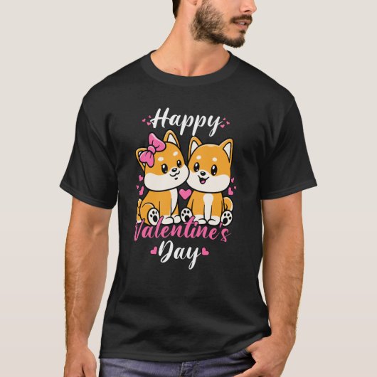 Happy Valentine's Day Roses Date Night Flowers Shi Tシャツ (正面)