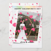 Happy Valentine's Day Rustic Red Hearts Pattern  シーズンカード (正面/裏面)